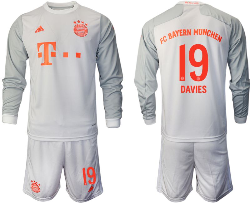 Men 2020-2021 club Bayern Munich away long sleeves #19 white Soccer Jerseys
